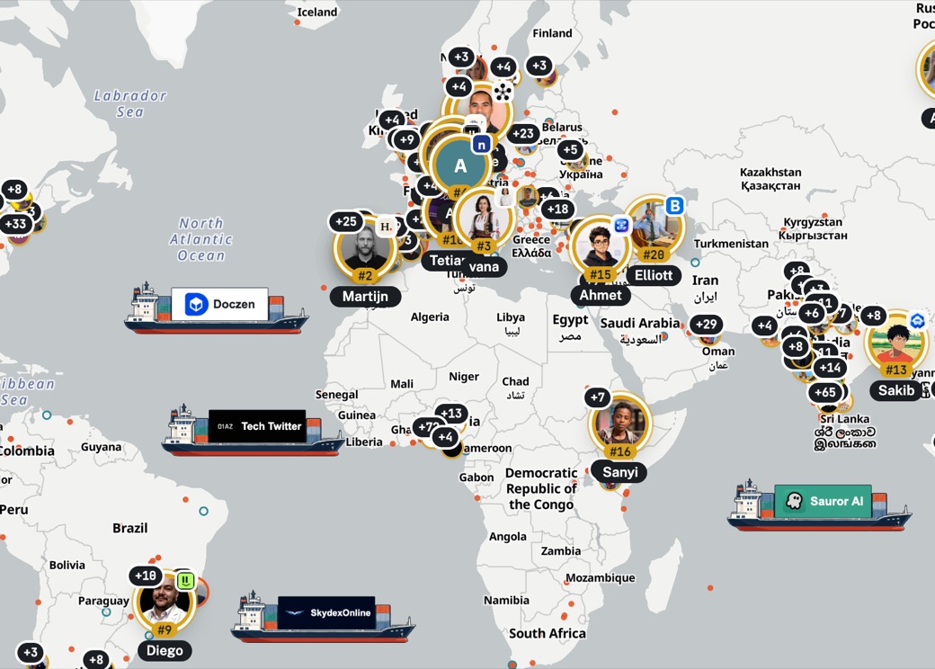 A MakerMap product preview showing maker profiles, projects and locations on the map